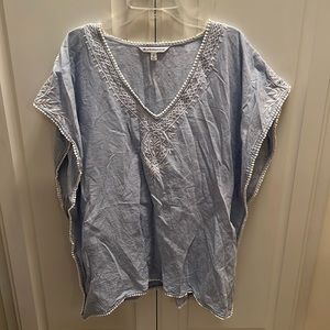 Southern Tide Livie Embroidered Tunic Sky Blue Size Small